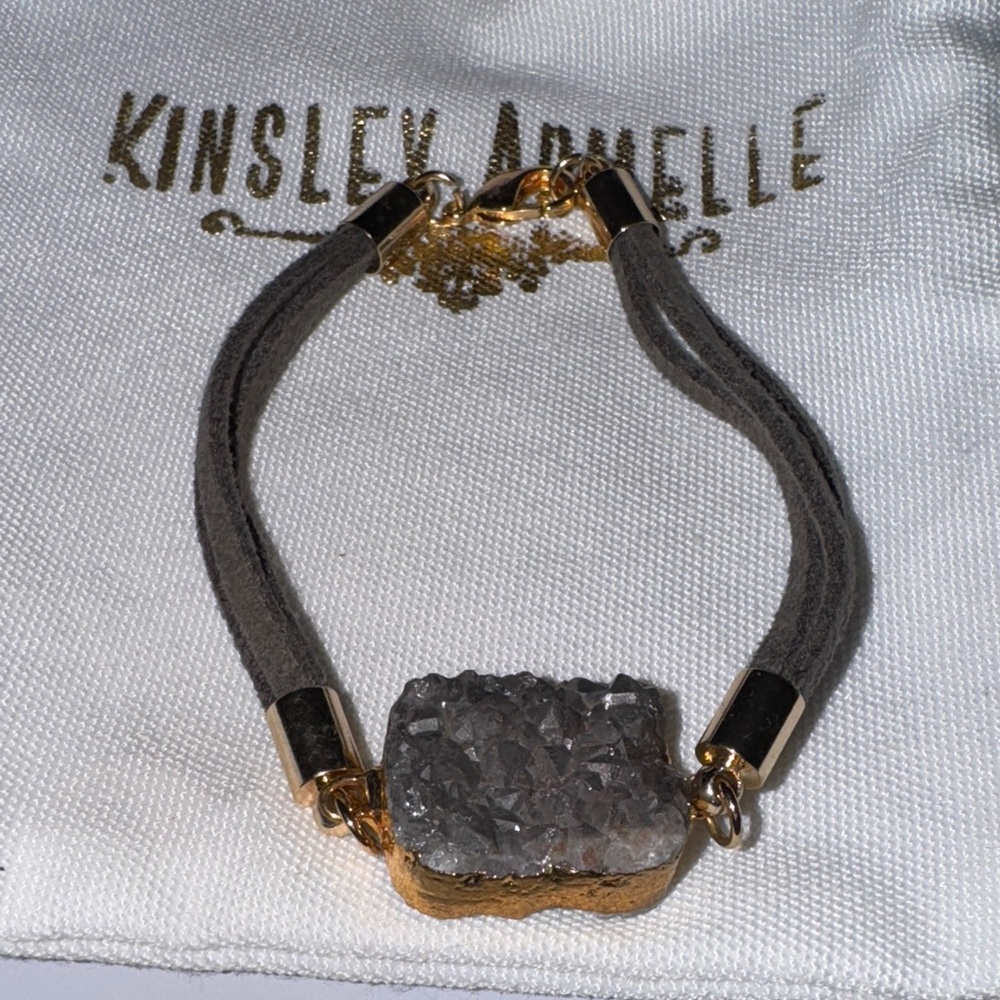 Kinsley Armelle Gold and Gray Stone Bracelet